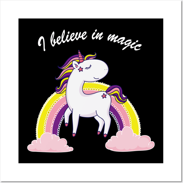 Awesome Believe In Magic Unicorn Shirt & Dress Wall Art by MIRgallery